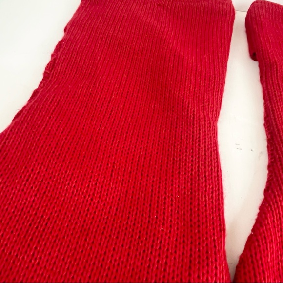 Two Red Knitted Christmas Stocking with S Initial - Picture 7 of 13